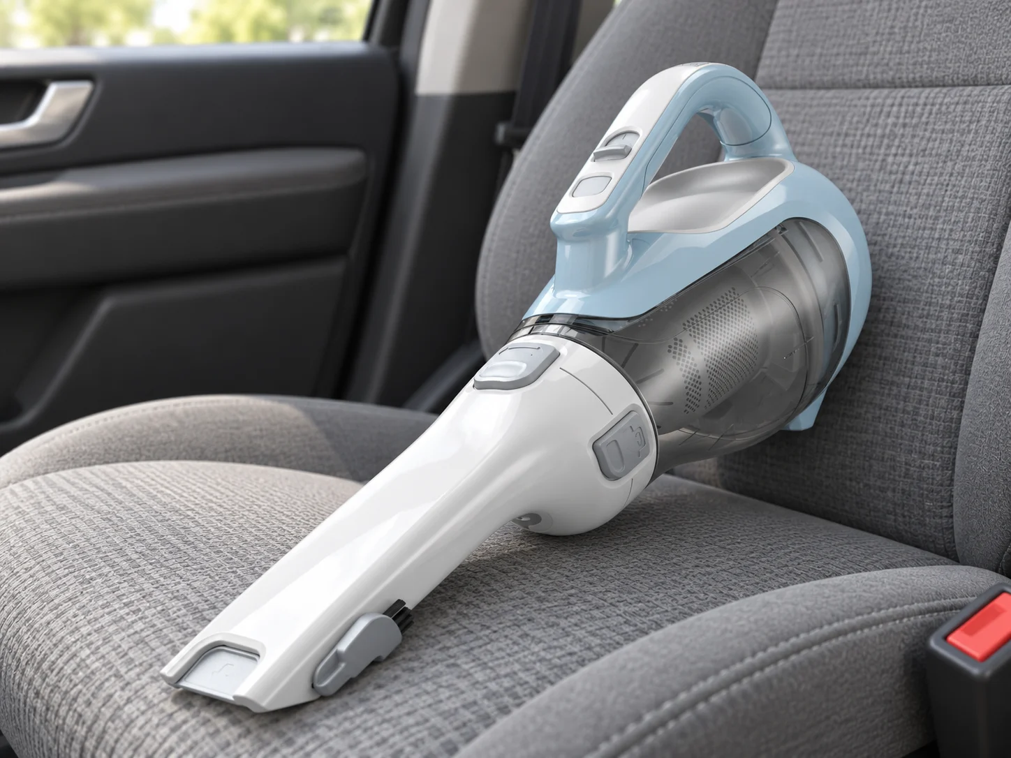 BLACK+DECKER dustbuster AdvancedClean cordless handheld vacuum in a household setting.