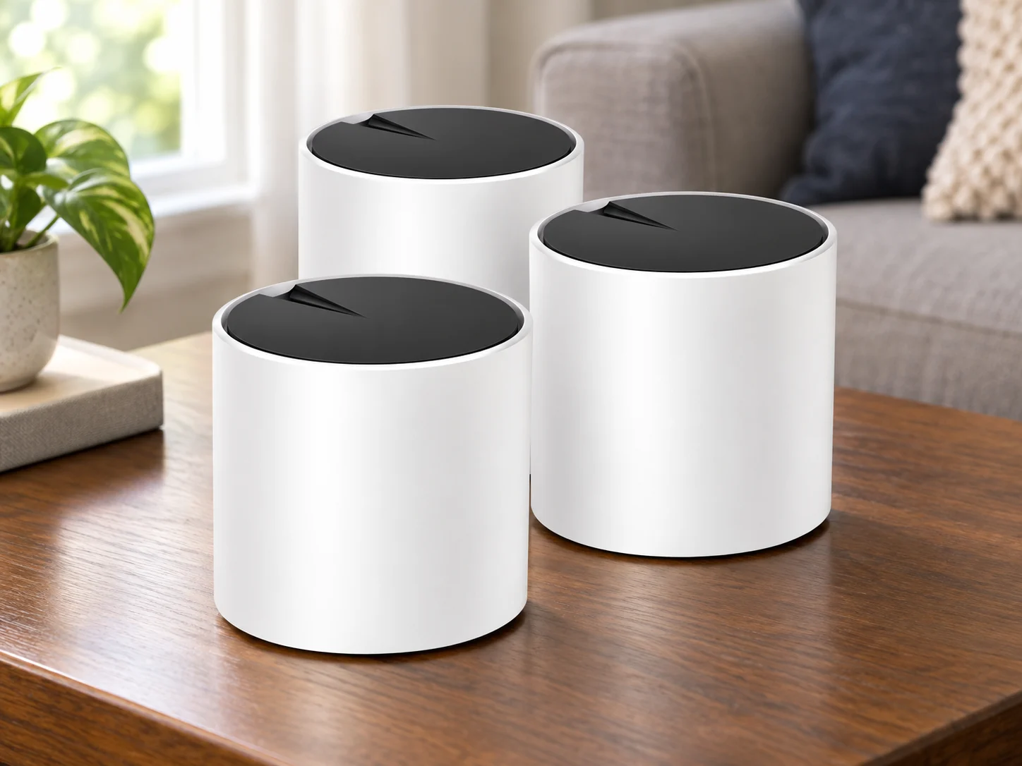 TP-Link Deco X55 AX3000, US 3-pack in a household setting.