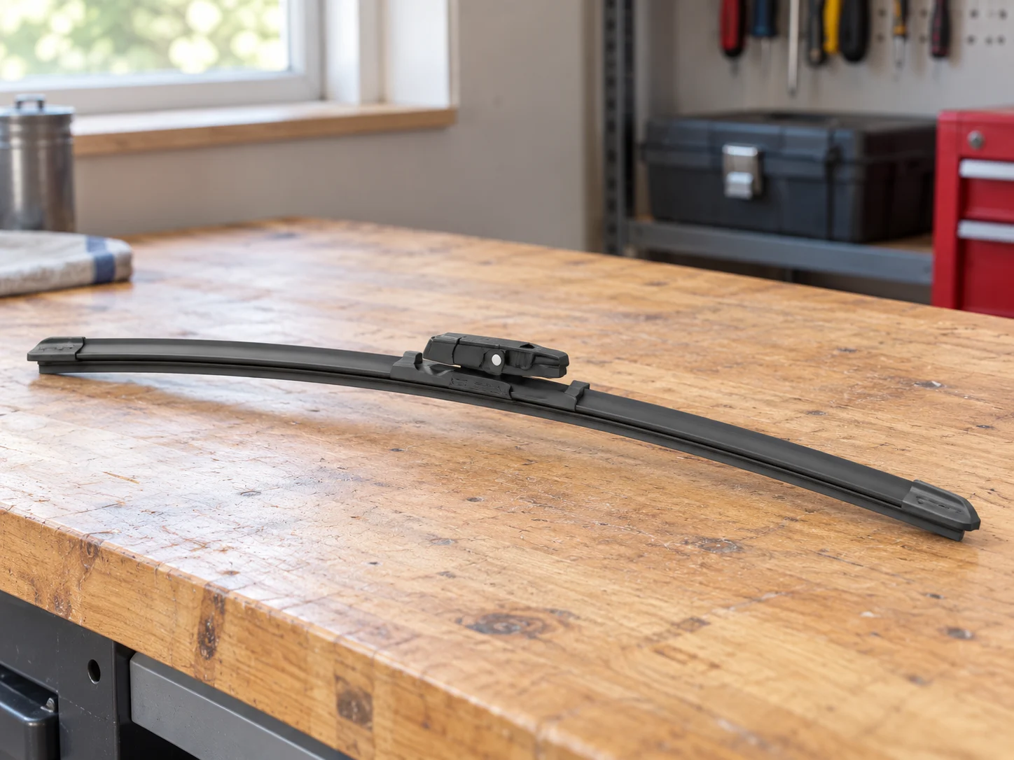 Bosch ICON vehicle-specific wiper blades in a household setting.